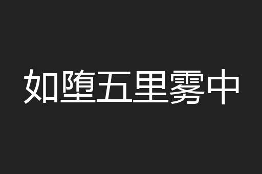 如堕五里雾中