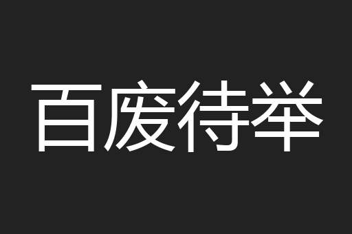 百废待举