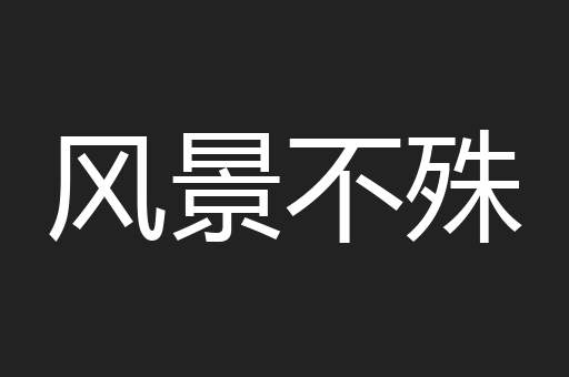 风景不殊