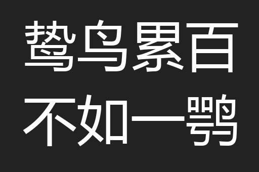 鸷鸟累百不如一鹗