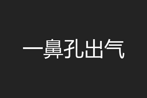 一鼻孔出气