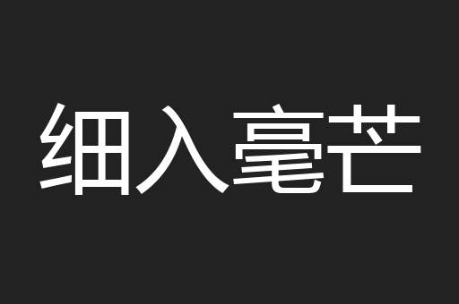细入毫芒