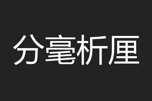 分毫析厘