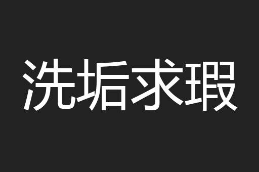 洗垢求瑕