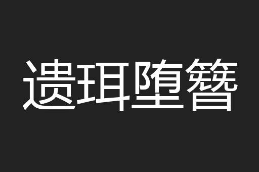 遗珥堕簪
