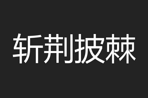 斩荆披棘