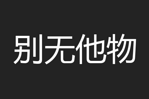 别无他物