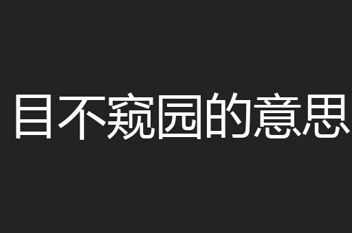 目不窥园的意思