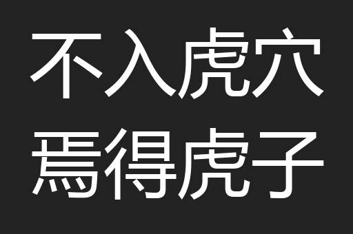 不入虎穴焉得虎子