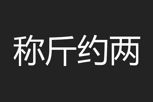 称斤约两