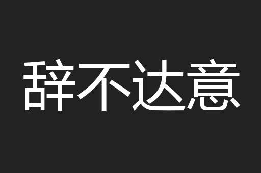 辞不达意
