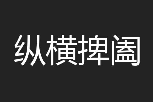 纵横捭阖