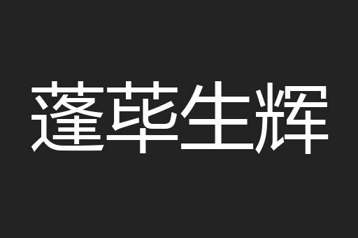 蓬荜生辉