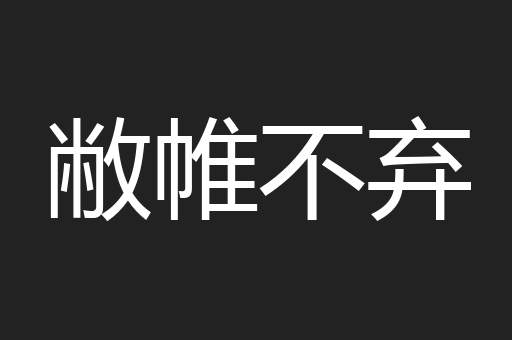 敝帷不弃