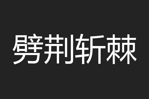 劈荆斩棘