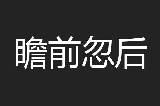 瞻前忽后