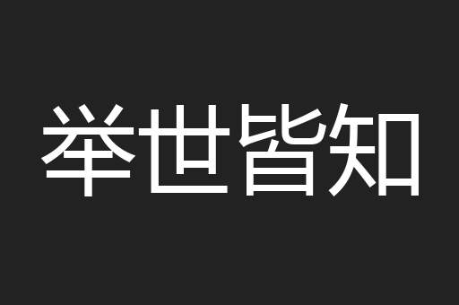 举世皆知