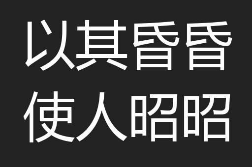 以其昏昏使人昭昭
