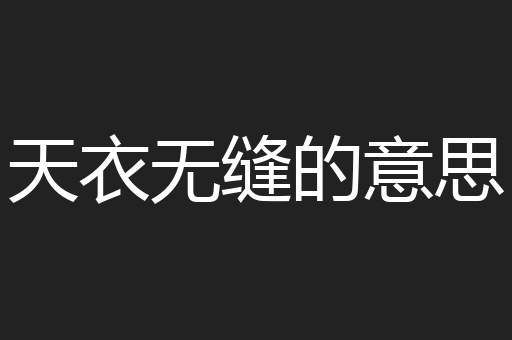 天衣无缝的意思