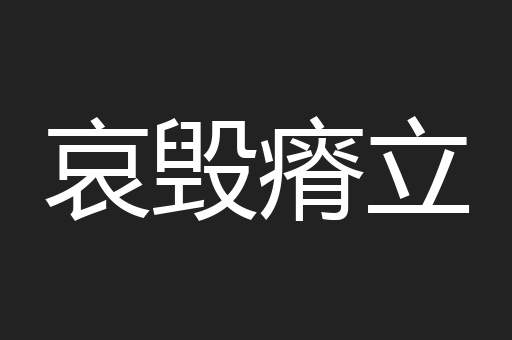 哀毁瘠立