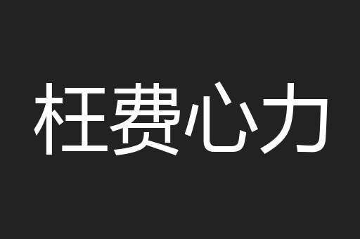 枉费心力