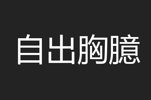 自出胸臆
