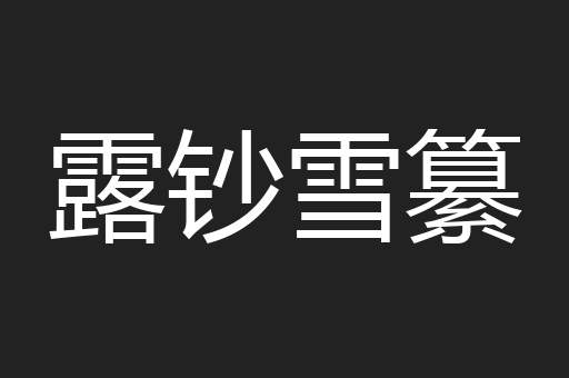 露钞雪纂