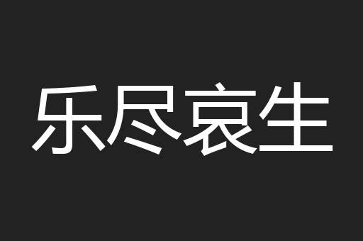 乐尽哀生