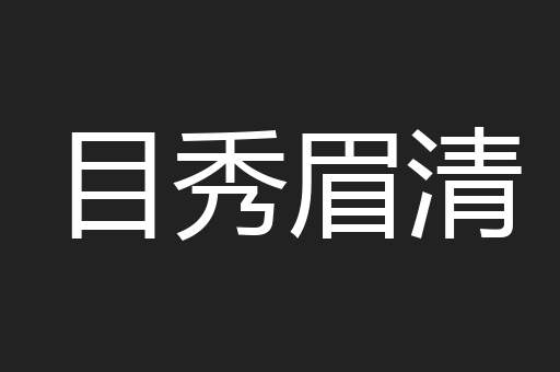 目秀眉清