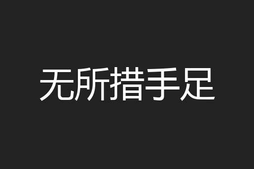 无所措手足