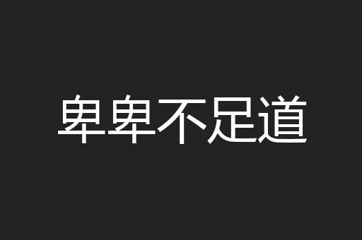 卑卑不足道
