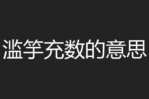 滥竽充数的意思