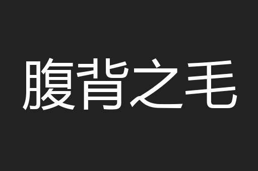 腹背之毛