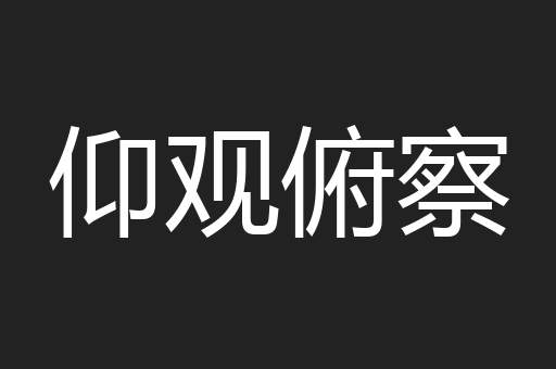 仰观俯察
