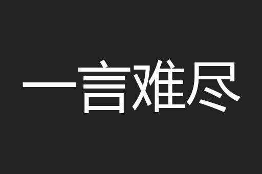 一言难尽