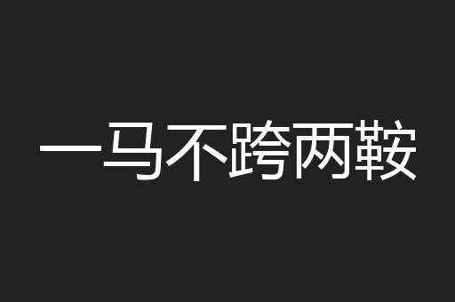 一马不跨两鞍