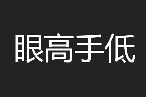 眼高手低