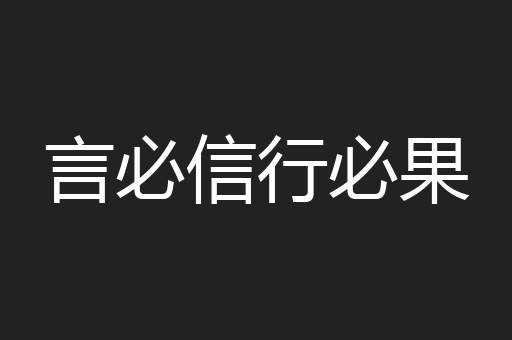 言必信行必果