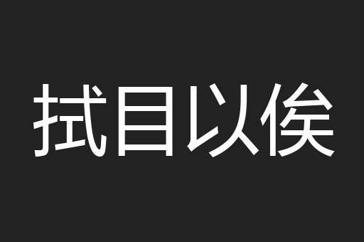拭目以俟