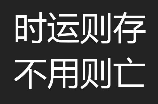 时运则存不用则亡