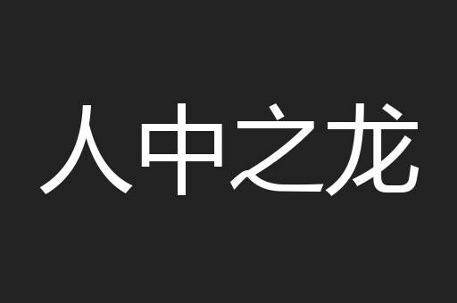 人中之龙