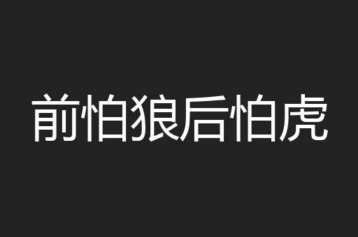 前怕狼后怕虎