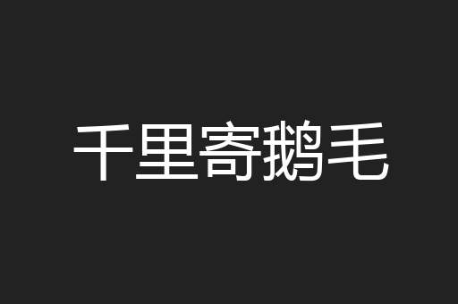 千里寄鹅毛