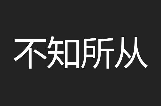 不知所从