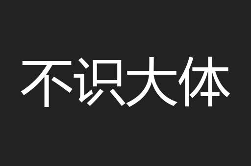 不识大体