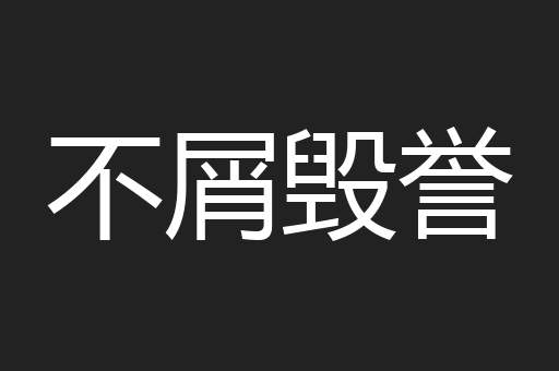 不屑毁誉