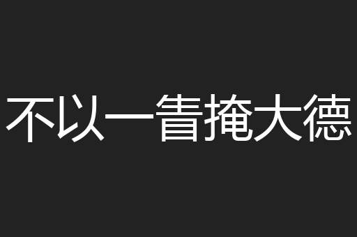 不以一眚掩大德