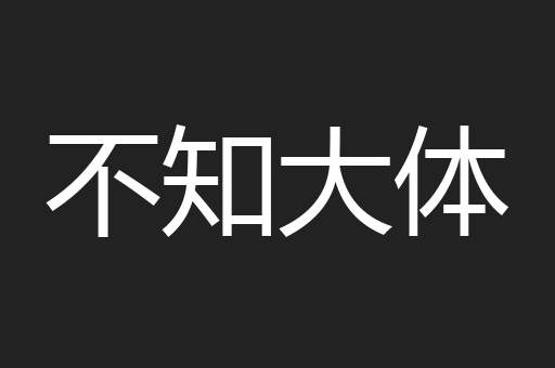 不知大体