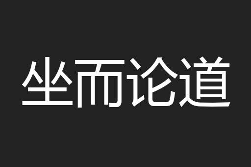 坐而论道