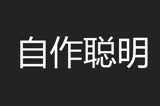 自作聪明